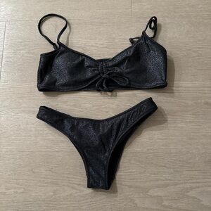 PacSun Metallic Black Bikini Set